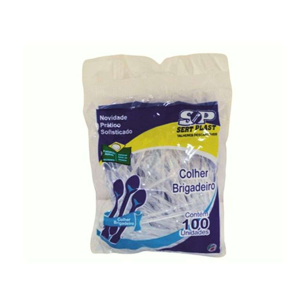 COLHER BRIGADEIRO C/ 100 SERT PLAST