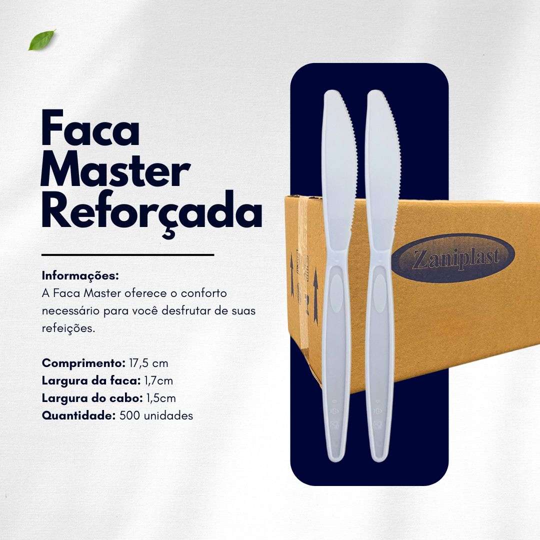 500 Unid. Faca Branca Extra Forte Refeição Descartável Econômico