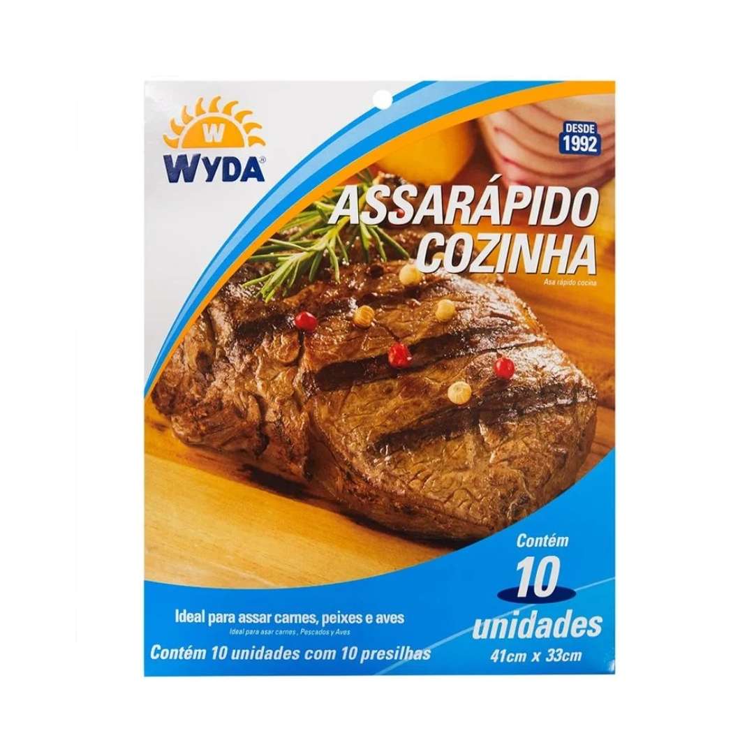 Saco de Poliéster Assa Rápido 41x33cm Para Assados C/10 Unidades Wyda