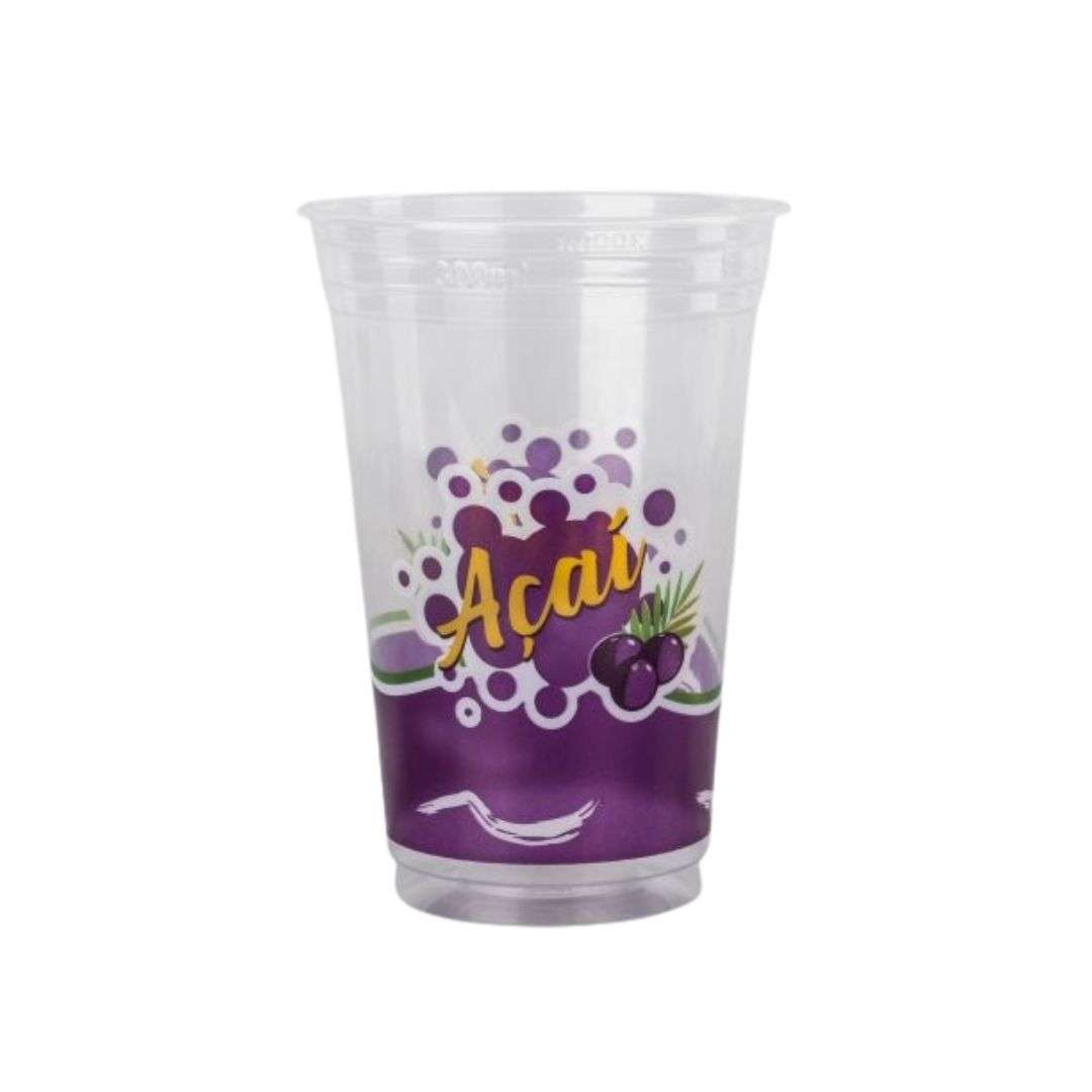 50 Unid. Copo Açaí 330ml Personalizado Copaza