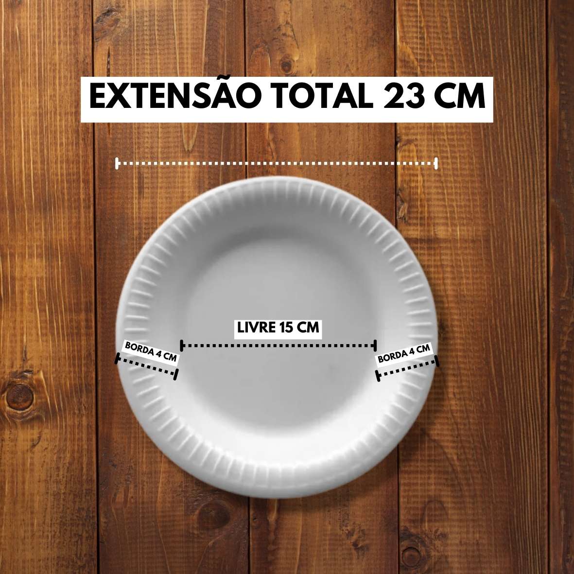 Prato De Isopor 23cm Descartável Para Refeição Com 20 Unid.