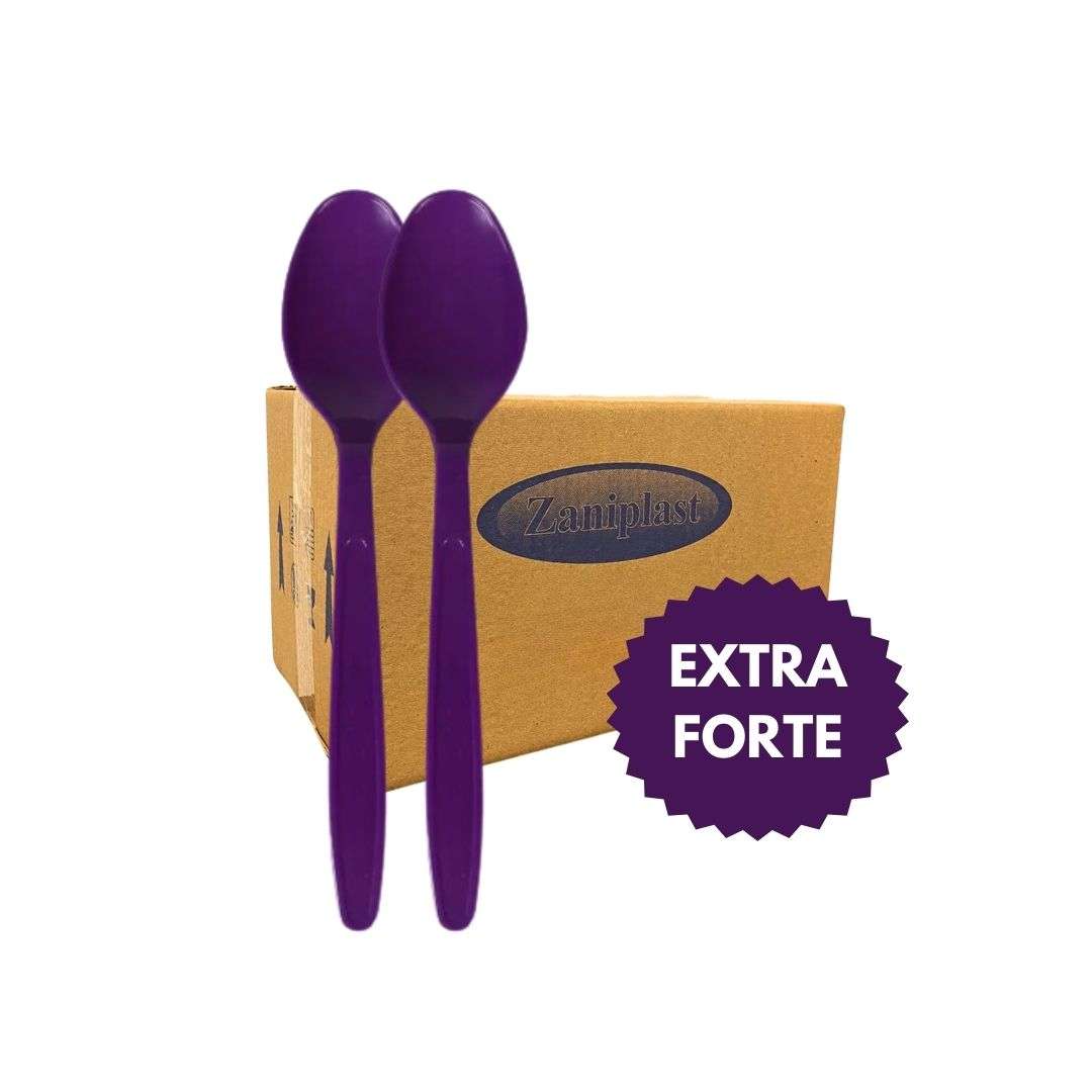 500 Unid. Colher Roxa Extra Forte Descartável P/ Açaí Sorvete